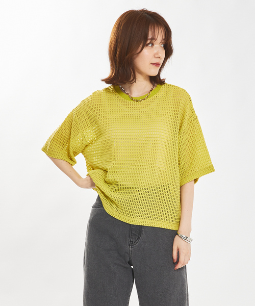 「abahouse mavie」 半袖ニット フリー ブラウン レディース_画像8