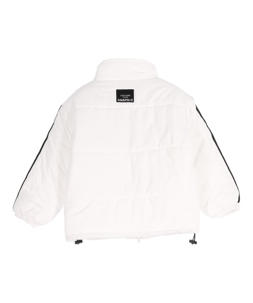 anunans ホワイト ジップアップジャケット ANAP kids（アナップキッズ） ブルゾン アウター 撥水加工 袖 ライン