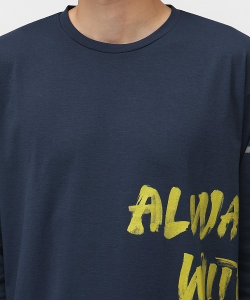 TIGORA（ティゴラ） tシャツ ランニング メッセージロゴ長袖Tシャツ