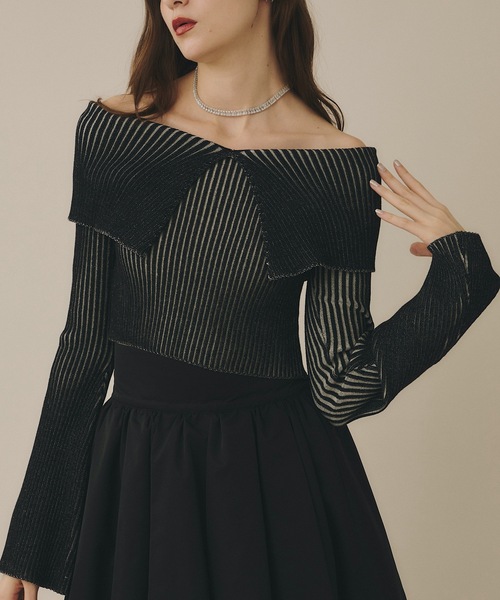 「VIOLETTA」 長袖ニット FREE ブラック レディース_画像8