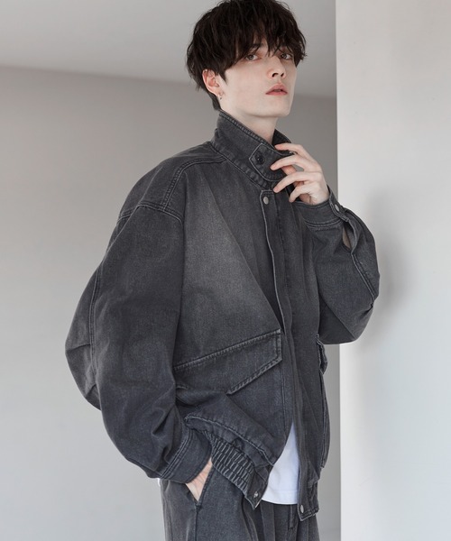 「ETELIO」 デニムジャケット L グレー メンズ_画像7