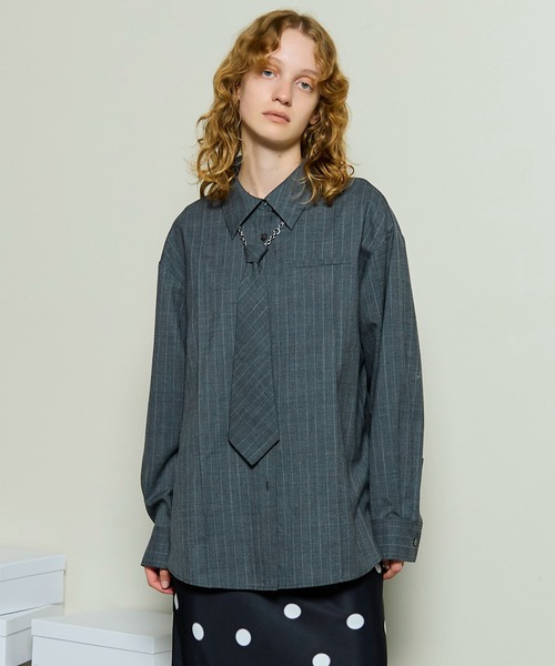 MAISON SPECIAL 長袖シャツ MAISON SPECIAL（メゾンスペシャル） 長袖シャツ FREE グレー