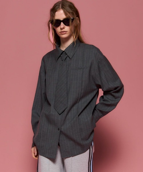 MAISON SPECIAL 長袖シャツ MAISON SPECIAL（メゾンスペシャル） 長袖シャツ FREE グレー