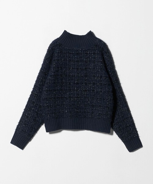 A DAY IN THE LIFE ニット セーター フェザー×テープヤーン ツイード