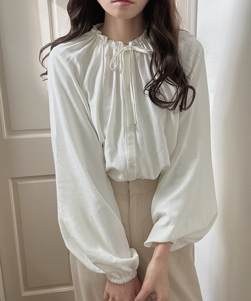 「LAUIR」 長袖ブラウス MEDIUM アイボリー レディース_画像2