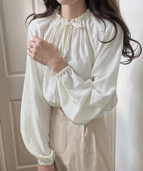 「LAUIR」 長袖ブラウス MEDIUM アイボリー レディース_画像3