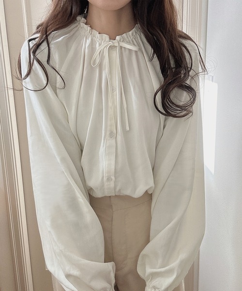 「LAUIR」 長袖ブラウス MEDIUM アイボリー レディース_画像4