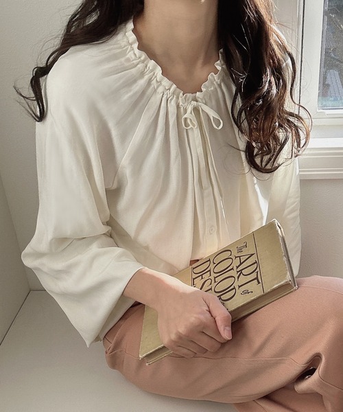 「LAUIR」 長袖ブラウス MEDIUM アイボリー レディース_画像8