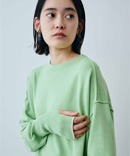 「MEDE19F」 長袖ニット MEDIUM ライトグリーン レディース_画像6