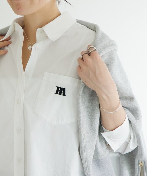 BEARDSLEY（ビアズリー） ブラウス シャツ 刺繍入りショートシャツ