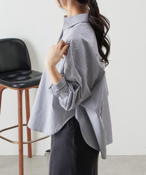 BEARDSLEY（ビアズリー） ブラウス シャツ 刺繍入りショートシャツ