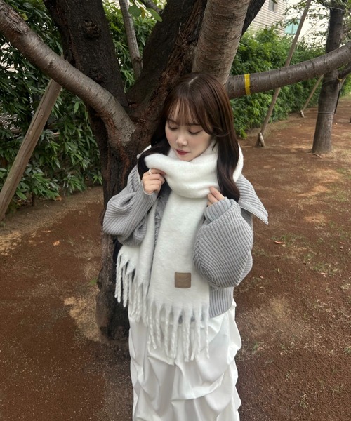 「mellowneon」 マフラー FREE アイボリー レディース_画像6