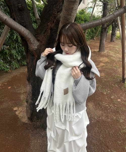 「mellowneon」 マフラー FREE アイボリー レディース_画像8