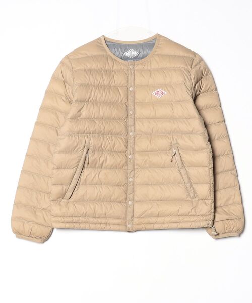 【美品】DANTONダントン ダウンジャケット　38 M ベージュ Danton（ダントン） ワンポイントダウンジャケット 36 ベージュ