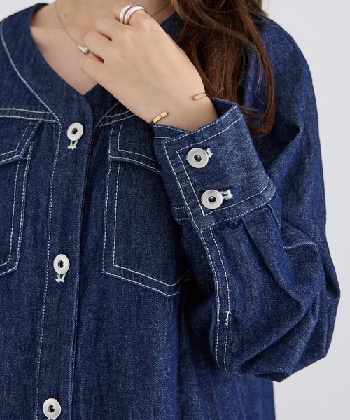 「LAVEANGE」 長袖ワンピース 4L ブルー レディース_画像5