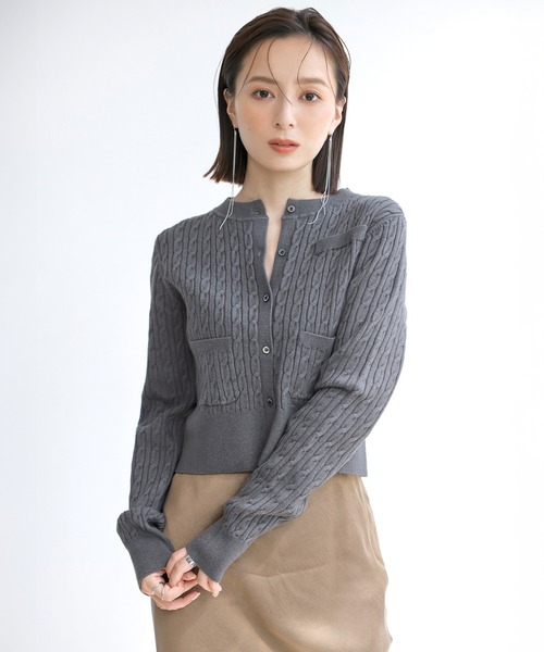 美品　anuans カーディガンとインナー アニュアンス anuans シルクブレンドニットカーディガン （BEIGE