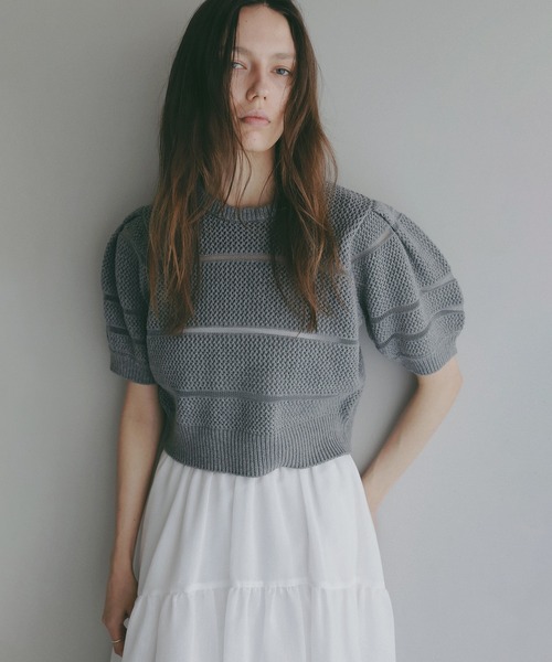 MANOF（マノフ） ニット セーター OPENWORK KNIT SHORT TOPS