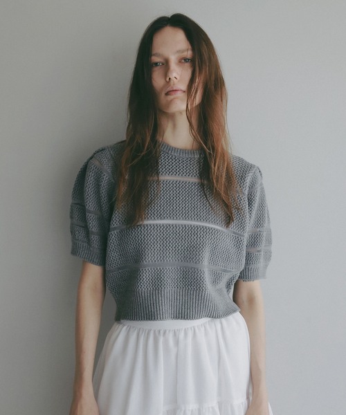 MANOF（マノフ） ニット セーター OPENWORK KNIT SHORT TOPS