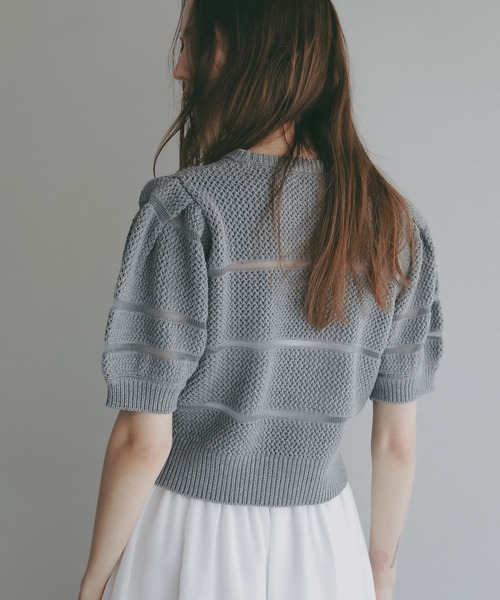 MANOF（マノフ） ニット セーター OPENWORK KNIT SHORT TOPS