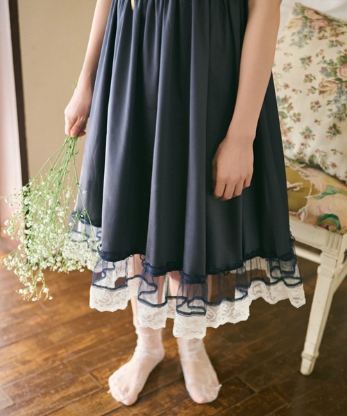 「kutir」 キャミソールワンピース LARGE ネイビー レディース_画像2