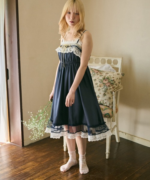 「kutir」 キャミソールワンピース LARGE ネイビー レディース_画像4