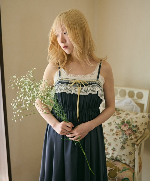 「kutir」 キャミソールワンピース LARGE ネイビー レディース_画像5