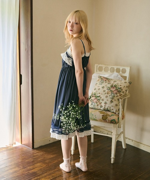 「kutir」 キャミソールワンピース LARGE ネイビー レディース_画像8