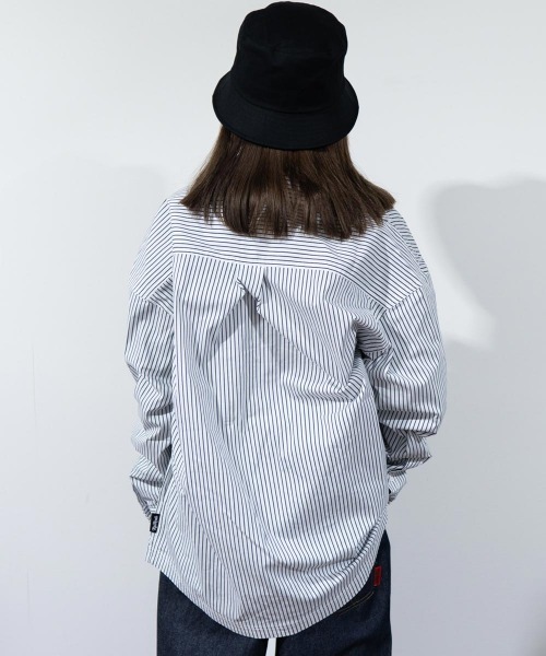 「TopIsm」 長袖シャツ M ホワイト×ネイビー メンズ_画像5