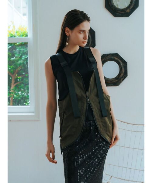 「Editt by YECCA VECCA」 ベスト FREE カーキ レディース_画像5