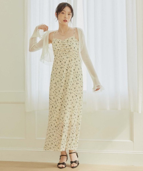 「archives」 キャミソールワンピース MEDIUM ブラック レディース_画像4