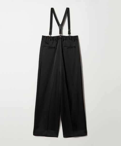 conte パンツ 「conte」サテン サスペンダー ワイドパンツ レディース
