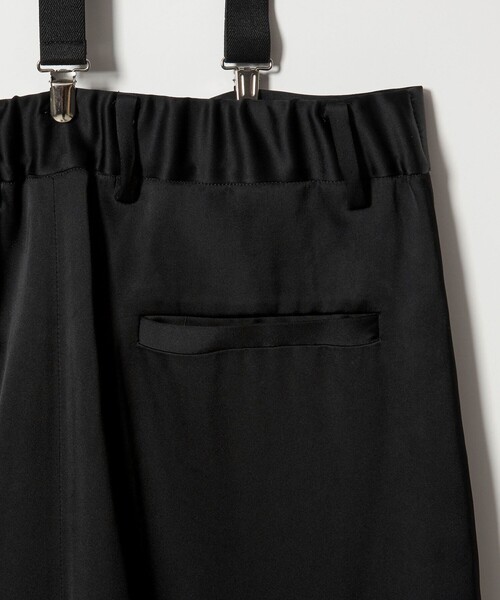 conte パンツ 「conte」サテン サスペンダー ワイドパンツ レディース