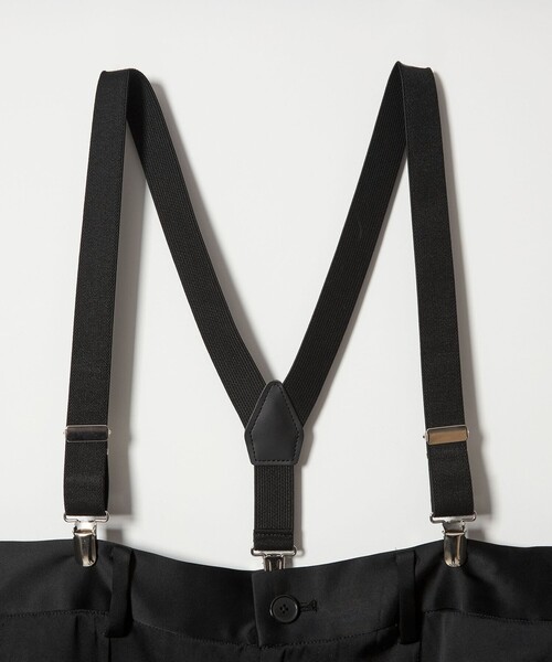 conte パンツ 「conte」サテン サスペンダー ワイドパンツ レディース