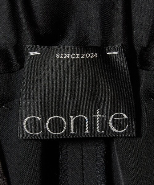 conte ワイドパンツ パンツ 「conte」サテン サスペンダー ワイド
