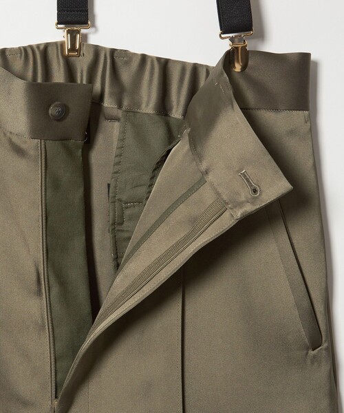 conte パンツ 「conte」サテン サスペンダー ワイドパンツ レディース