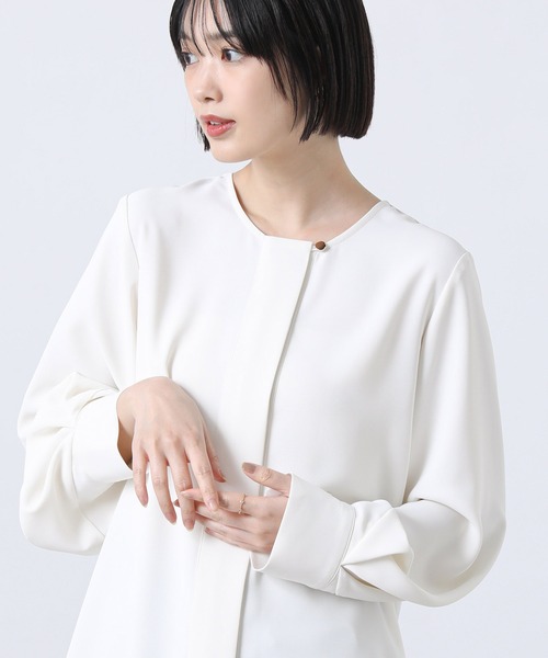 ◆極美品◆グレディブリリアン◆ボリューム袖ブラウス◆オケージョン◆白◆F Gready Brilliant（グレディブリリアン） ブラウス シャツ 袖タック