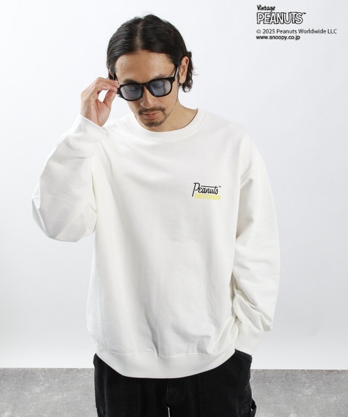 「PEANUTS」 長袖Tシャツ MEDIUM オフホワイト メンズ_画像9