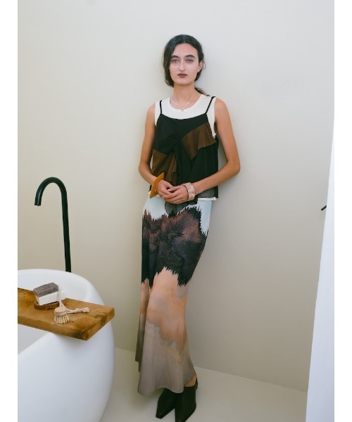 sahara（サハラ） キャミソール Bi-color Ruffle Sheer Camisole/バイ