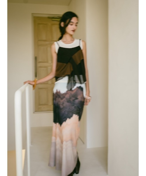 sahara（サハラ） キャミソール Bi-color Ruffle Sheer Camisole/バイ