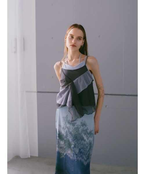 sahara（サハラ） キャミソール Bi-color Ruffle Sheer Camisole/バイ