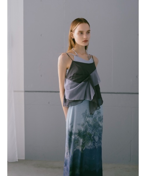 sahara（サハラ） キャミソール Bi-color Ruffle Sheer Camisole/バイ
