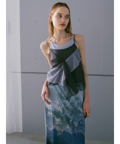 sahara（サハラ） キャミソール Bi-color Ruffle Sheer Camisole/バイ