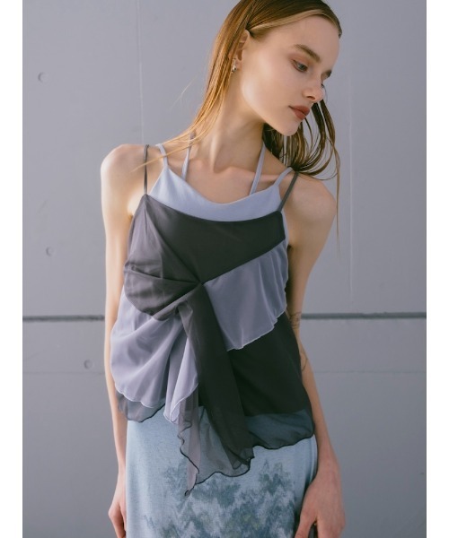 sahara（サハラ） キャミソール Bi-color Ruffle Sheer Camisole/バイ