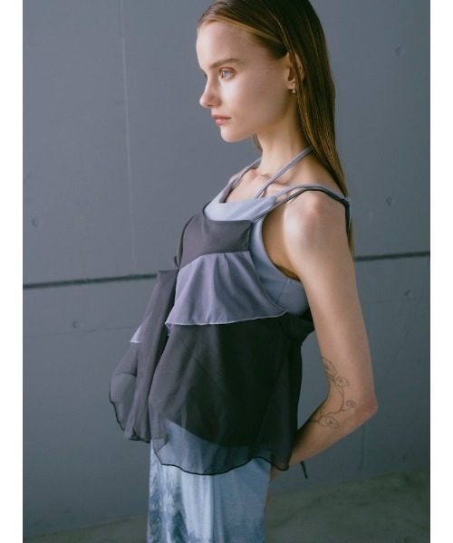 sahara（サハラ） キャミソール Bi-color Ruffle Sheer Camisole/バイ