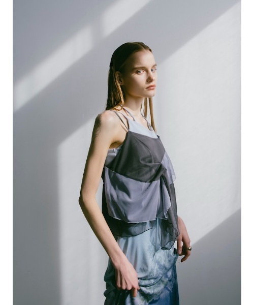 sahara（サハラ） キャミソール Bi-color Ruffle Sheer Camisole/バイ