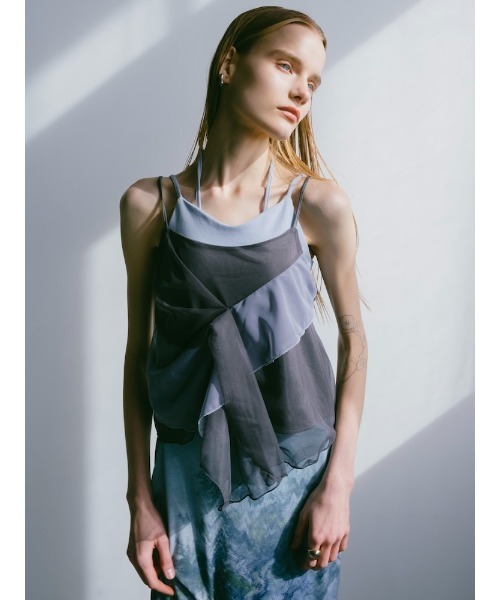 sahara（サハラ） キャミソール Bi-color Ruffle Sheer Camisole/バイ