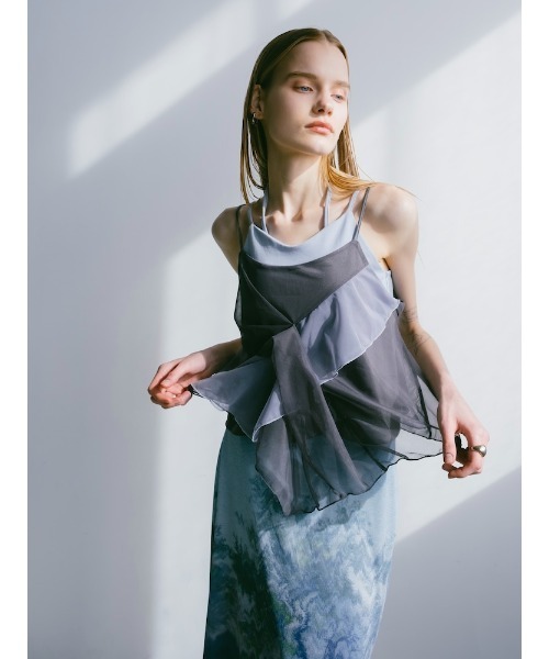 sahara（サハラ） キャミソール Bi-color Ruffle Sheer Camisole/バイ