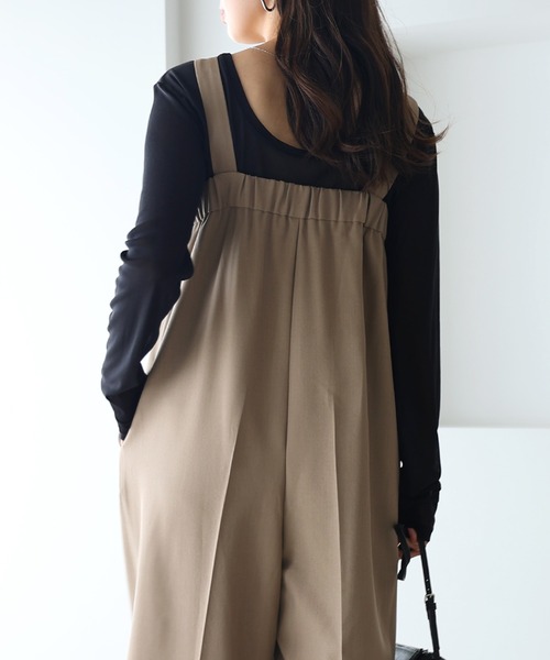 「andme」 「alma design」オーバーオール M チャコールグレー レディース_画像3