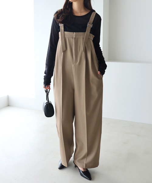 「andme」 「alma design」オーバーオール M チャコールグレー レディース_画像5