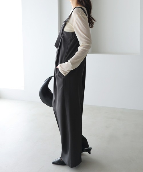 「andme」 「alma design」オーバーオール M チャコールグレー レディース_画像7